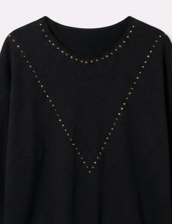 Jersey de Punto con Tachas Negro