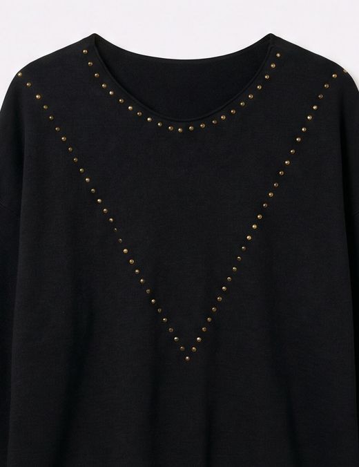 Jersey de Punto con Tachas Negro