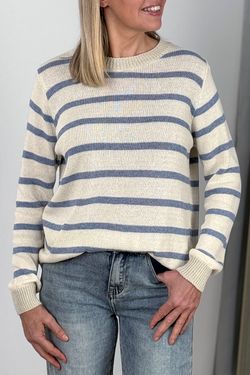 Jersey de rayas Aitana crudo-celeste