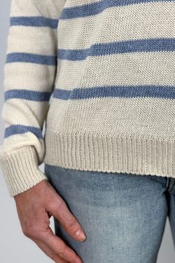 Jersey de rayas Aitana crudo-celeste