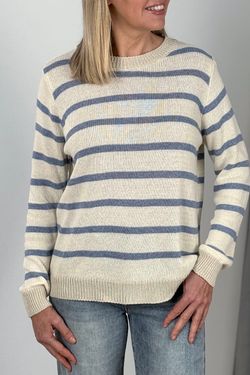 Jersey de rayas Aitana crudo-celeste