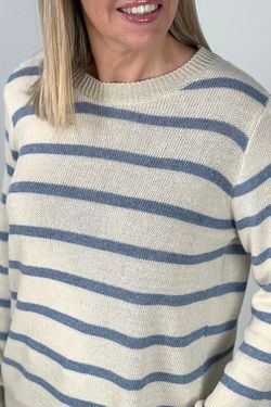 Jersey de rayas Aitana crudo-celeste