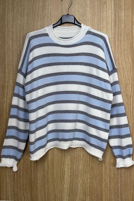 Jersey de rayas Andrea blanco-celeste