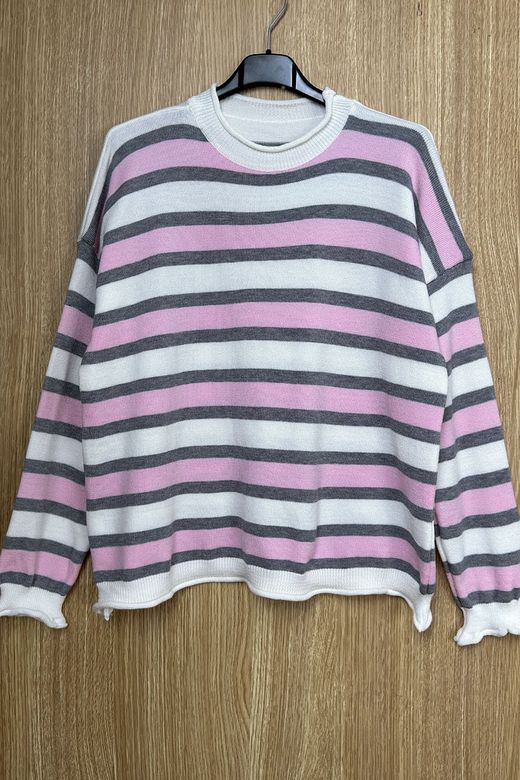Jersey de rayas Andrea blanco-rosa