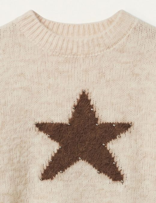 Jersey Estrella Jacquard Crudo