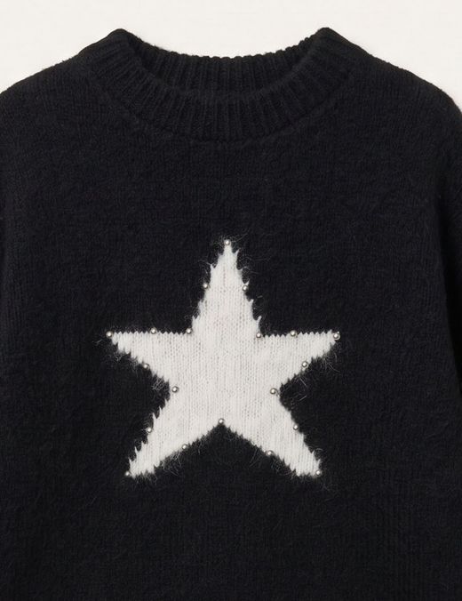Jersey Estrella Jacquard Negro