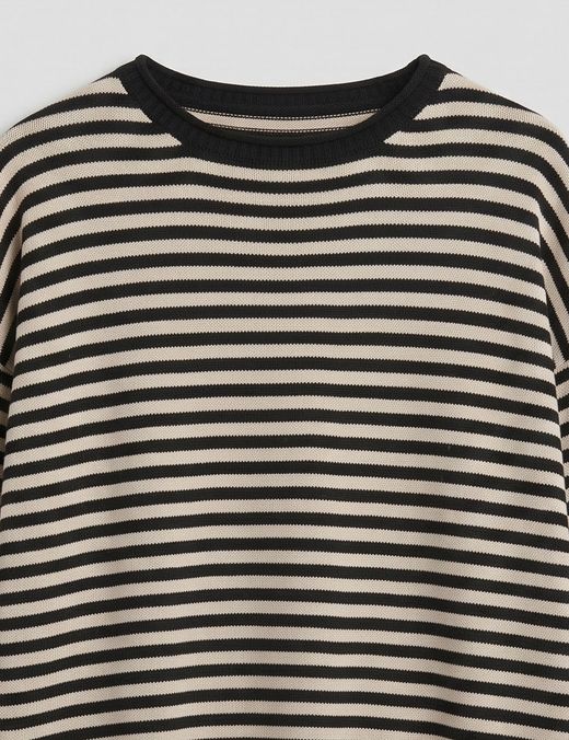 Jersey Oversize Rayas negro-beige