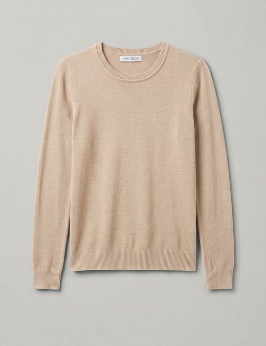 Jersey punto fino beige