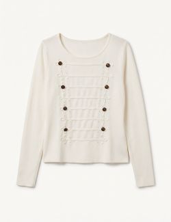 Jersey Punto Militar con Alamares Blanco