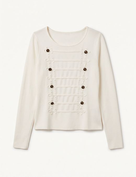 Jersey Punto Militar con Alamares Blanco