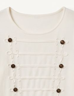 Jersey Punto Militar con Alamares Blanco