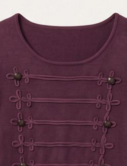 Jersey Punto Militar con Alamares Burdeos