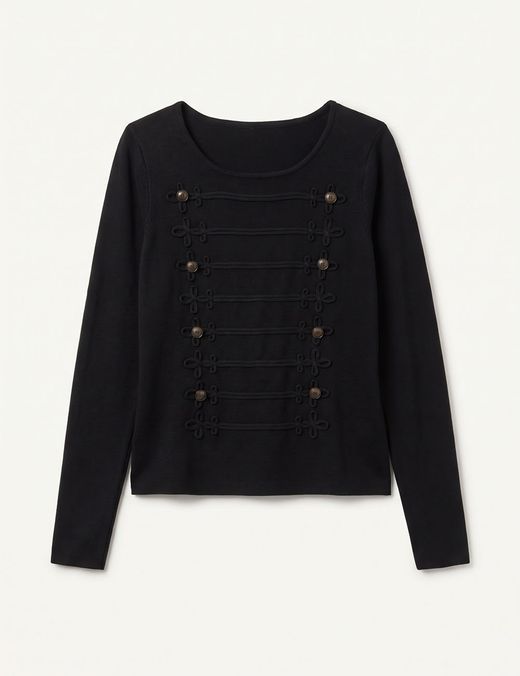 Jersey Punto Militar con Alamares Negro
