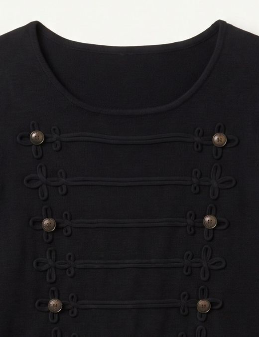 Jersey Punto Militar con Alamares Negro