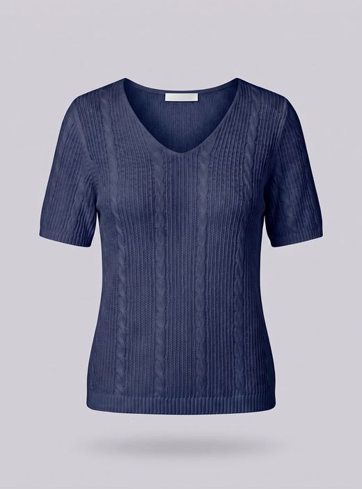 Jersey punto trenzado azul marino