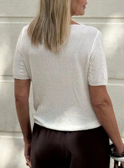 Jersey punto trenzado blanco