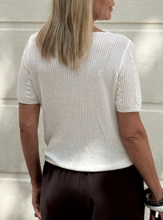 Jersey punto trenzado blanco