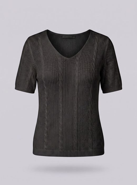 Jersey punto trenzado negro