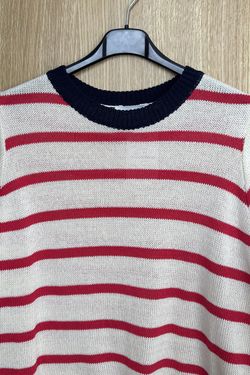 Jersey rayas Amanda beige-marino-rojo