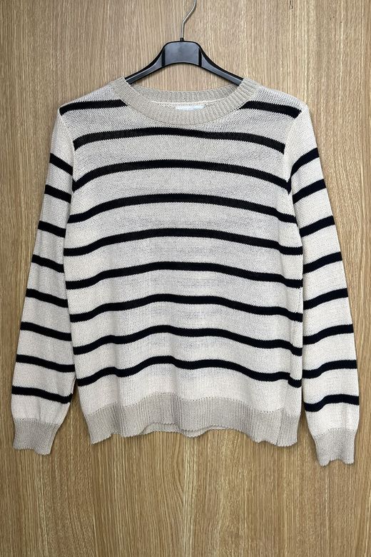 Jersey rayas Amanda beige-marino