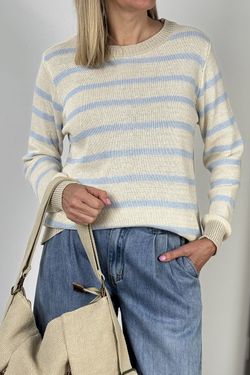 Jersey rayas Amanda beige-marino