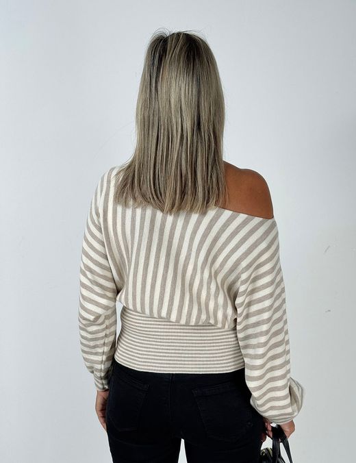 Jersey Rayas crudo-beige