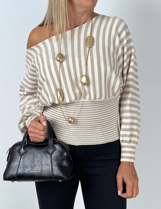 Jersey Rayas crudo-beige