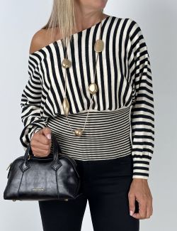 Jersey Rayas crudo-negro