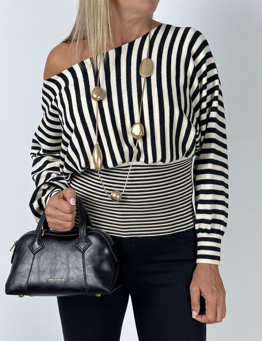Jersey Rayas crudo-negro