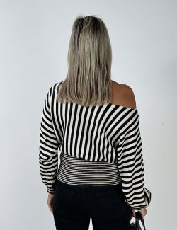 Jersey Rayas crudo-negro