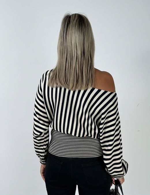 Jersey Rayas crudo-negro