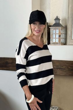 Jersey rayas negro-beige