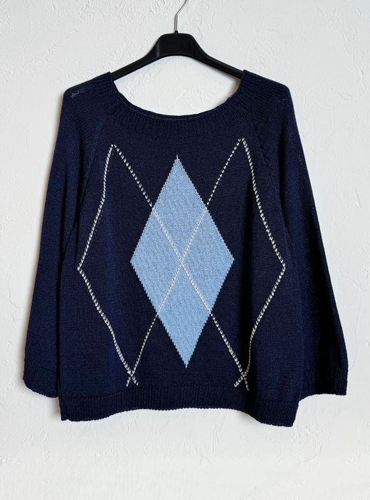 Jersey rombos Oxford azul marino