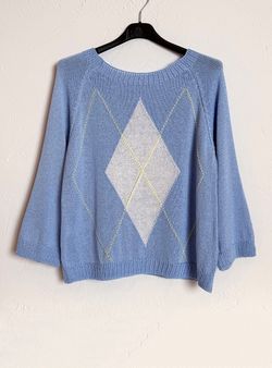 Jersey rombos Oxford celeste