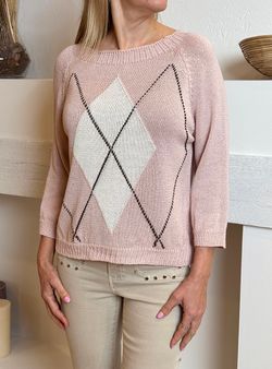 Jersey rombos Oxford celeste