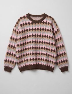 Jersey Rombos rosa-marrón
