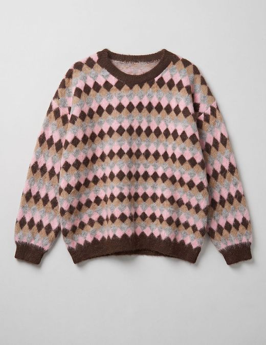Jersey Rombos rosa-marrón