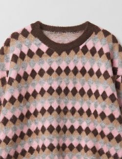 Jersey Rombos rosa-marrón
