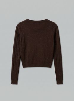 Jersey Trenzado con Brillos Marrón