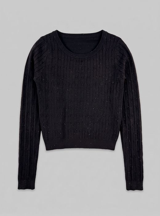 Jersey Trenzado con Brillos Negro