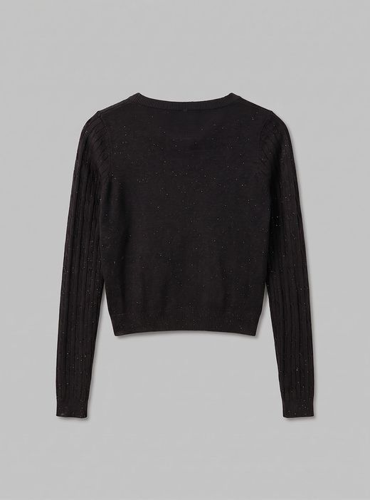 Jersey Trenzado con Brillos Negro