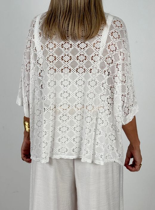 Kimono calado blanco