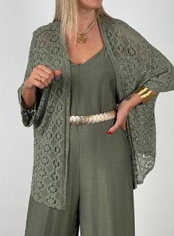 Kimono calado kaki