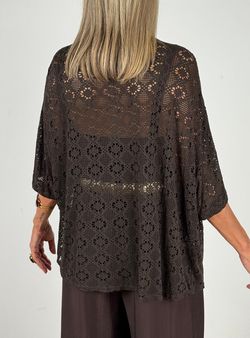 Kimono calado marrón