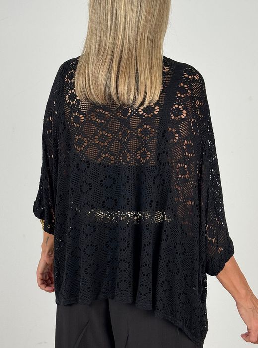 Kimono calado negro
