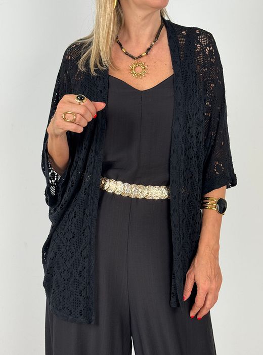 Kimono calado negro