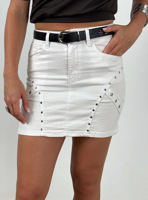 Minifalda Vaquera Rebel blanca