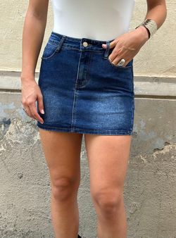 Minifalda Vaquera Slim Fit Azul Desgastado