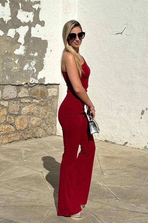 Mono asimétrico cut out burdeos