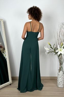 Mono gasa con falda abierta verde botella